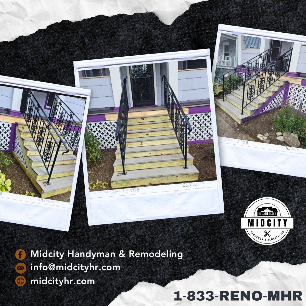 Completed porch and step projects by Midcity Handyman & Remodeling